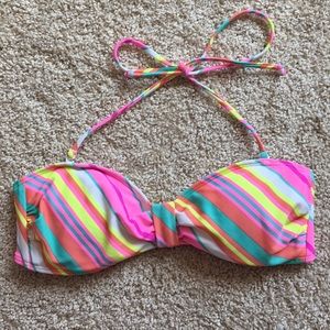 Striped Bikini Top with Removable Straps
